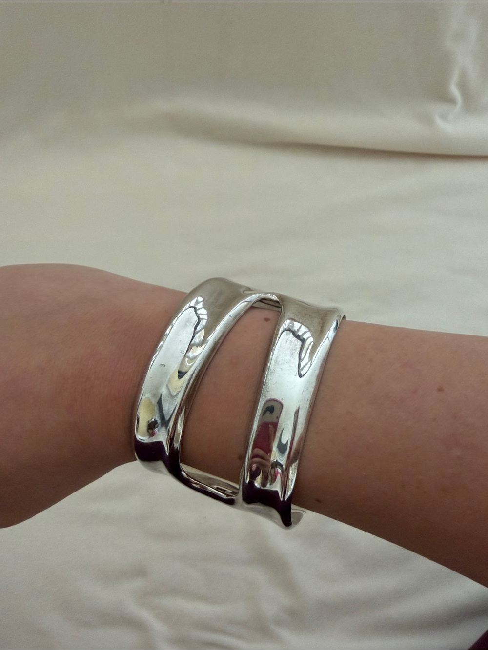 Chunky Silver Open Cuff Bracelet